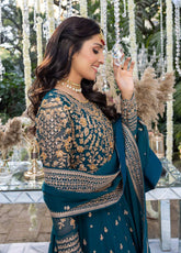 Azure Embroidered Chiffon Unstitched 3 Piece Suit - 09